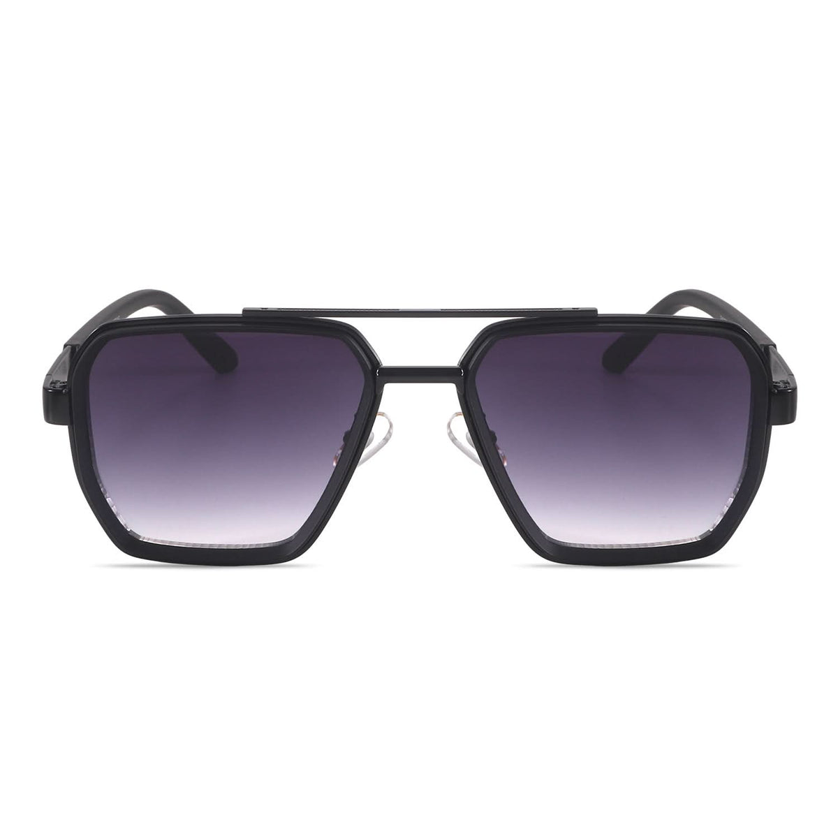 Black acetate aviator tinted sunglasses
