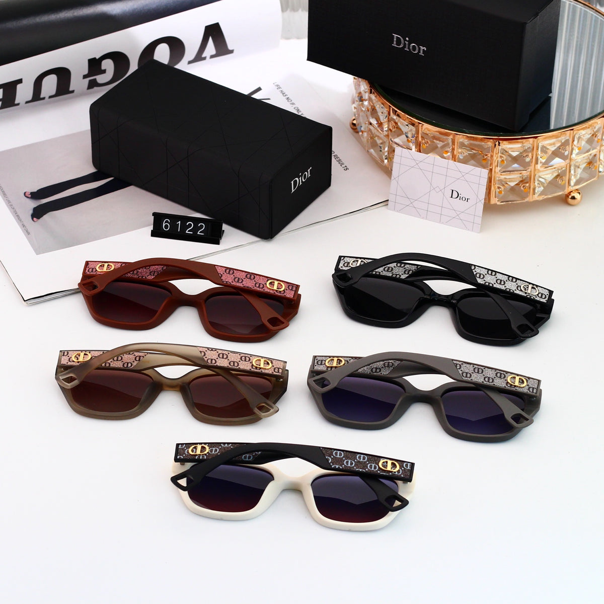 5 colors New hot HD lenses Full frame design sunglasses 6122