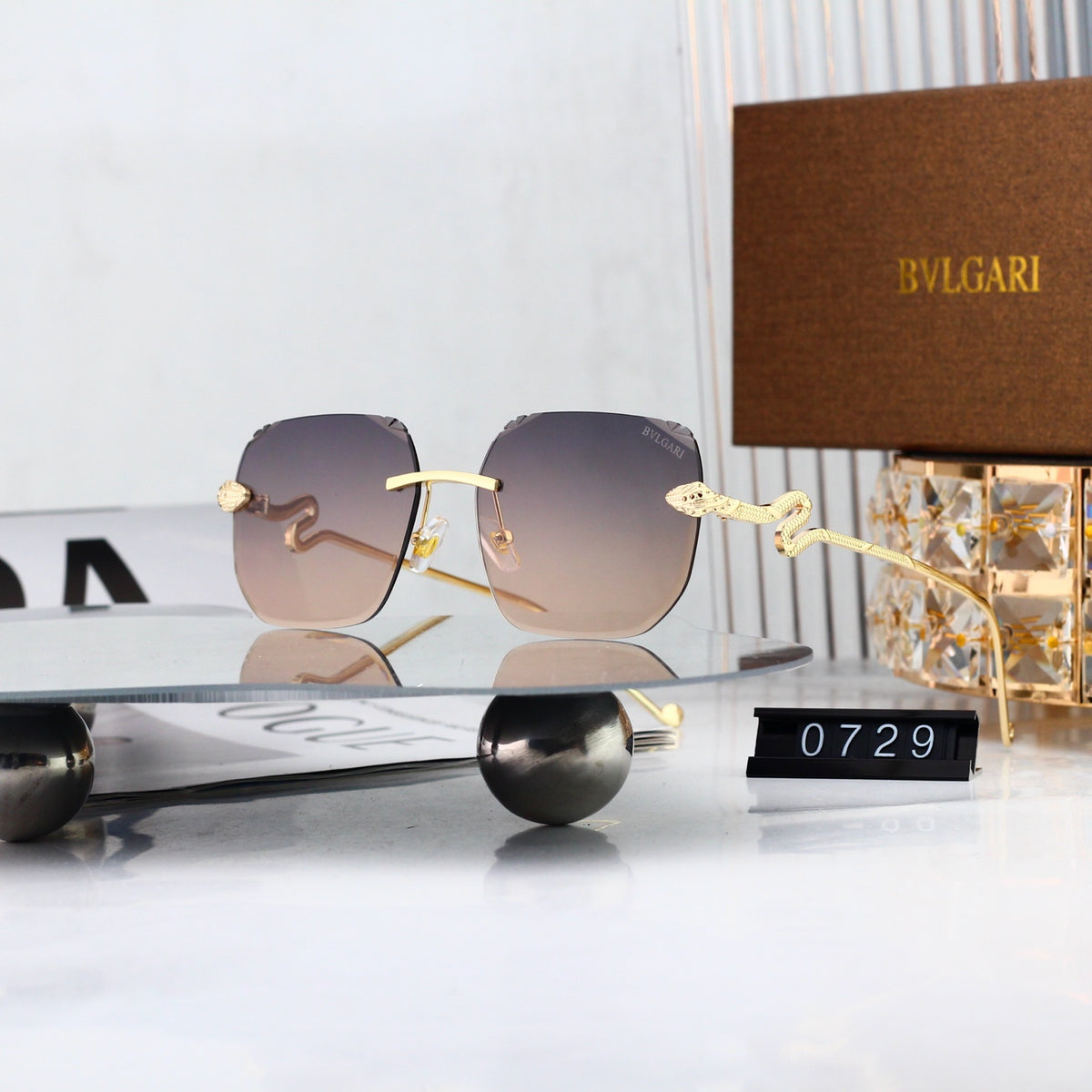 9 colors new popular rimless sunglasses B0729