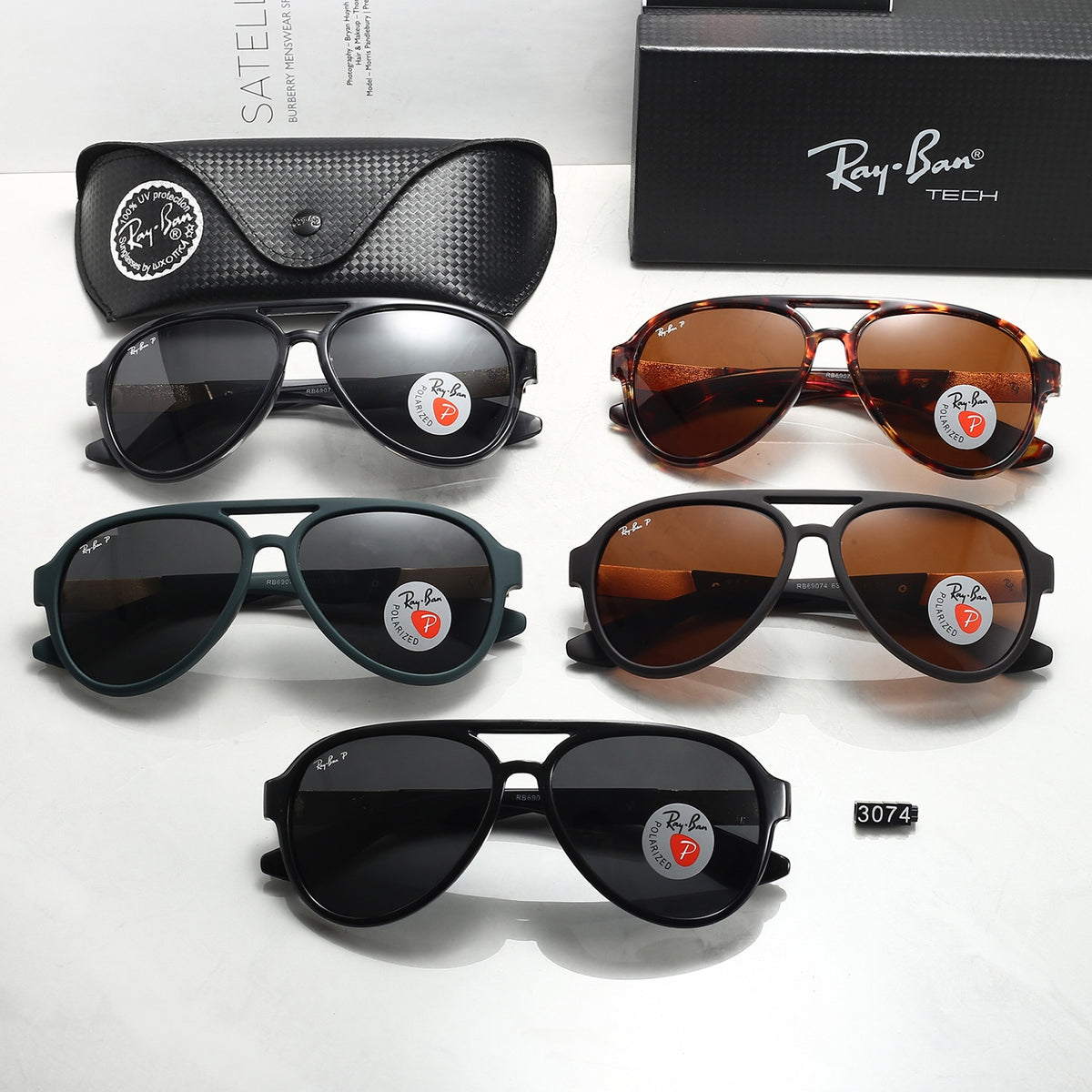 5 colors new hot full flarm sunglasses 3074