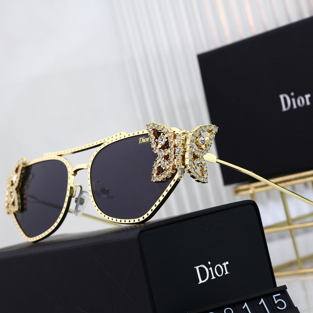 7 colors high-definition full-frame sunglasses with rhinestones, model 08115