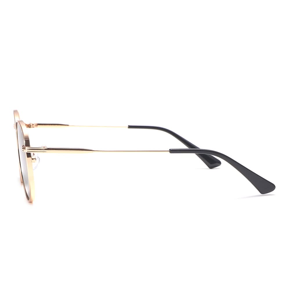 Dollger Rose Gold Retro-Vintage Round Tinted Sunglasses