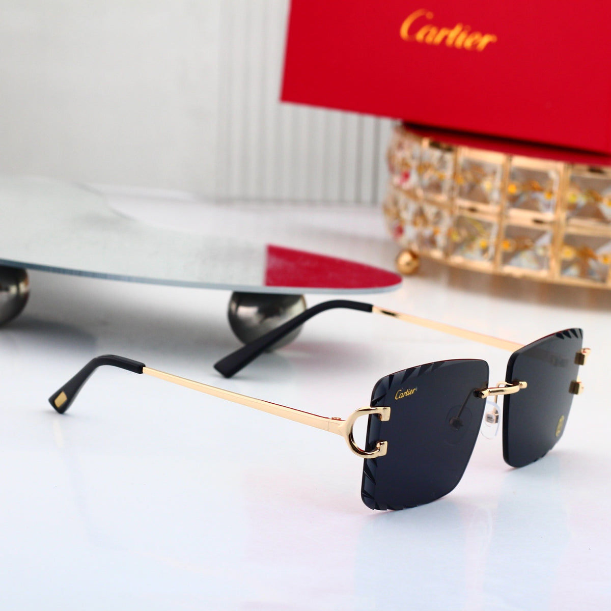 8 colors New hot HD lenses Frameless Sunglasses 6278