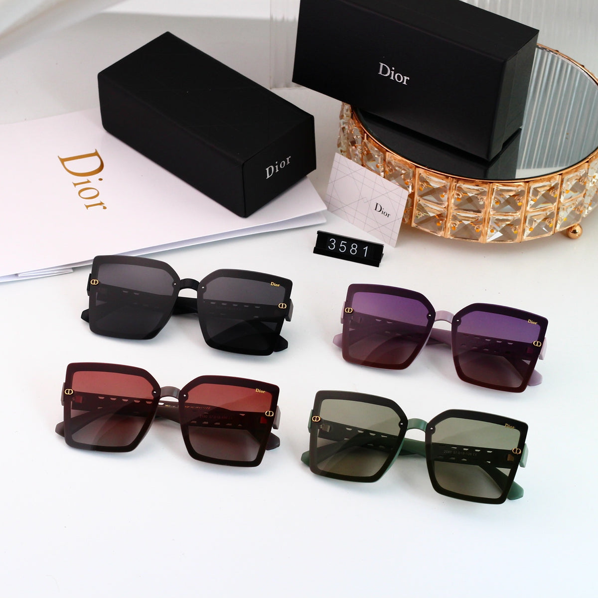 4 colors New hot HD lenses Full frame design sunglasses 3581