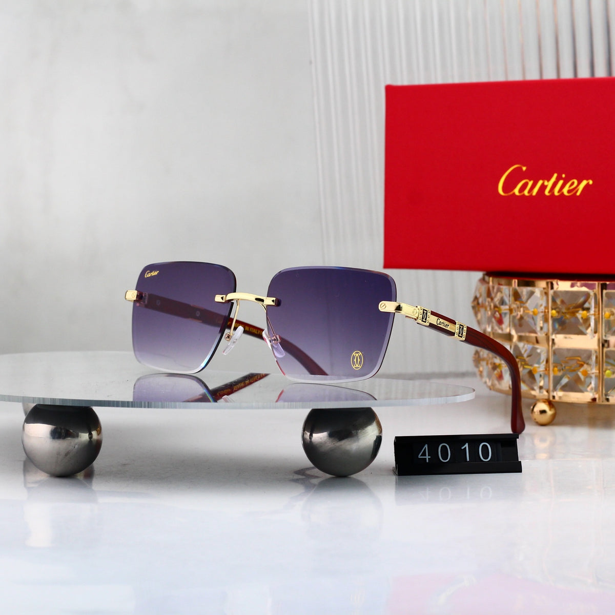 5 colors New hot HD lenses Frameless Sunglasses 4010