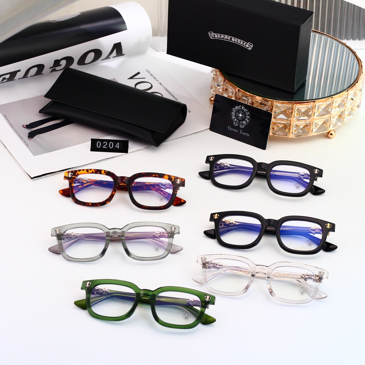 Fashion 6 Color Plain Glasses 0204