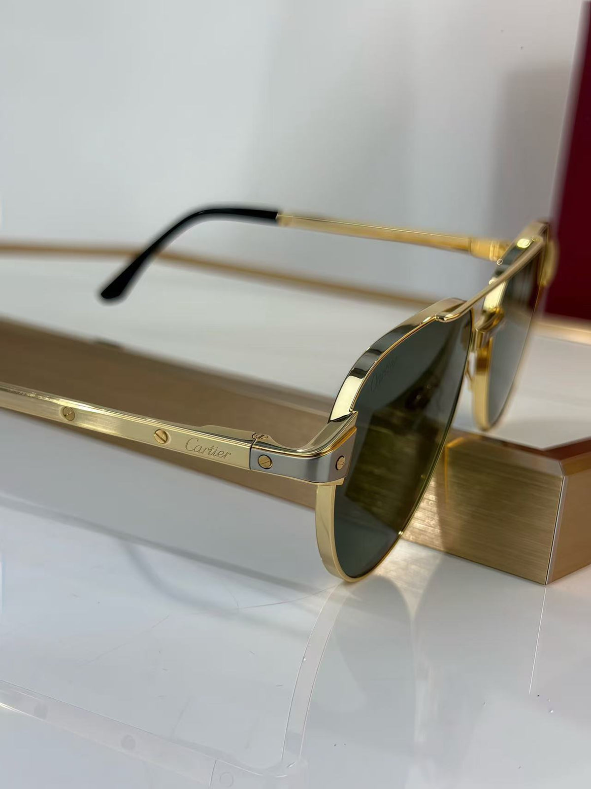 6 color fashion frameless leopard frame polarized sunglasses